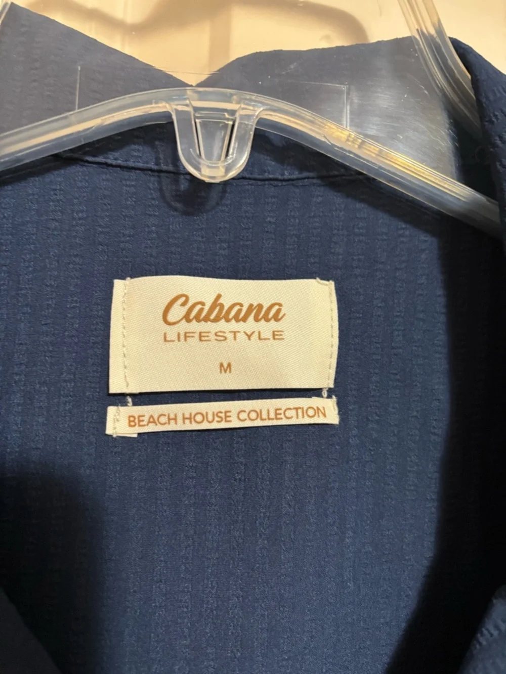 NWOT Cabana Lifestyle Men's Short-Sleeve Button-Down Navy beach house collection